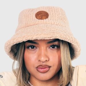 Spekz Women’s Adjustable Shearling Bucket Hat Beige Unisex One Size Fits All